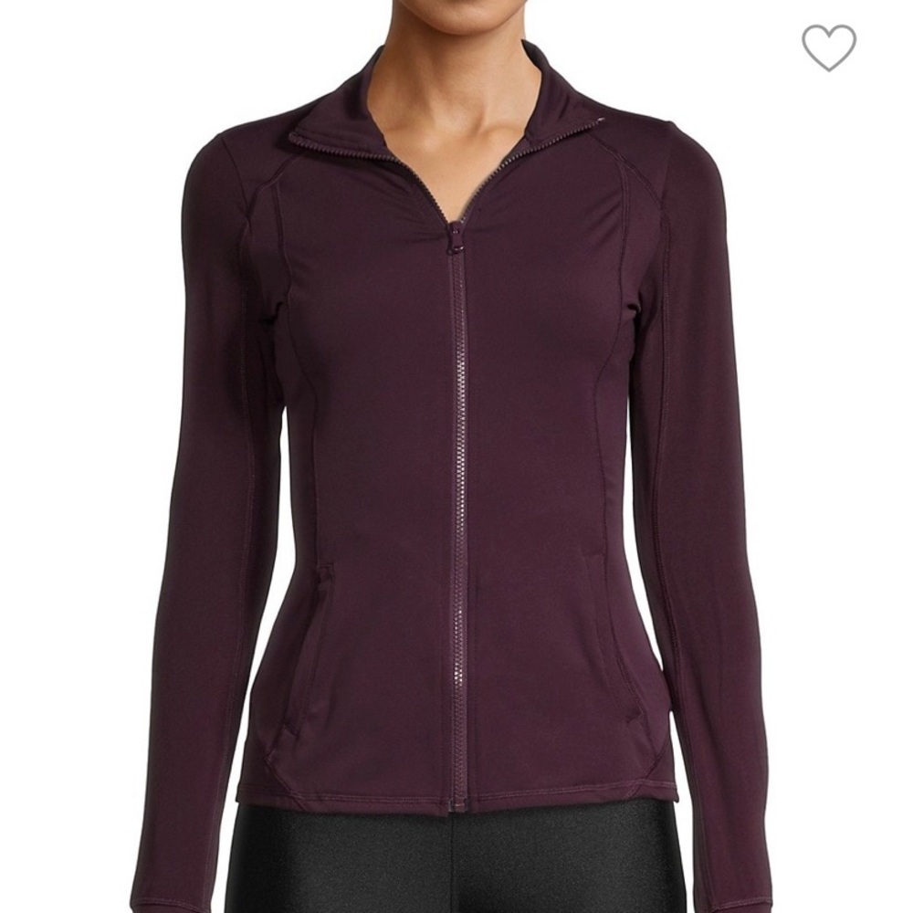 Gottex Studio Burgundy Athletic Zip Up Jacket